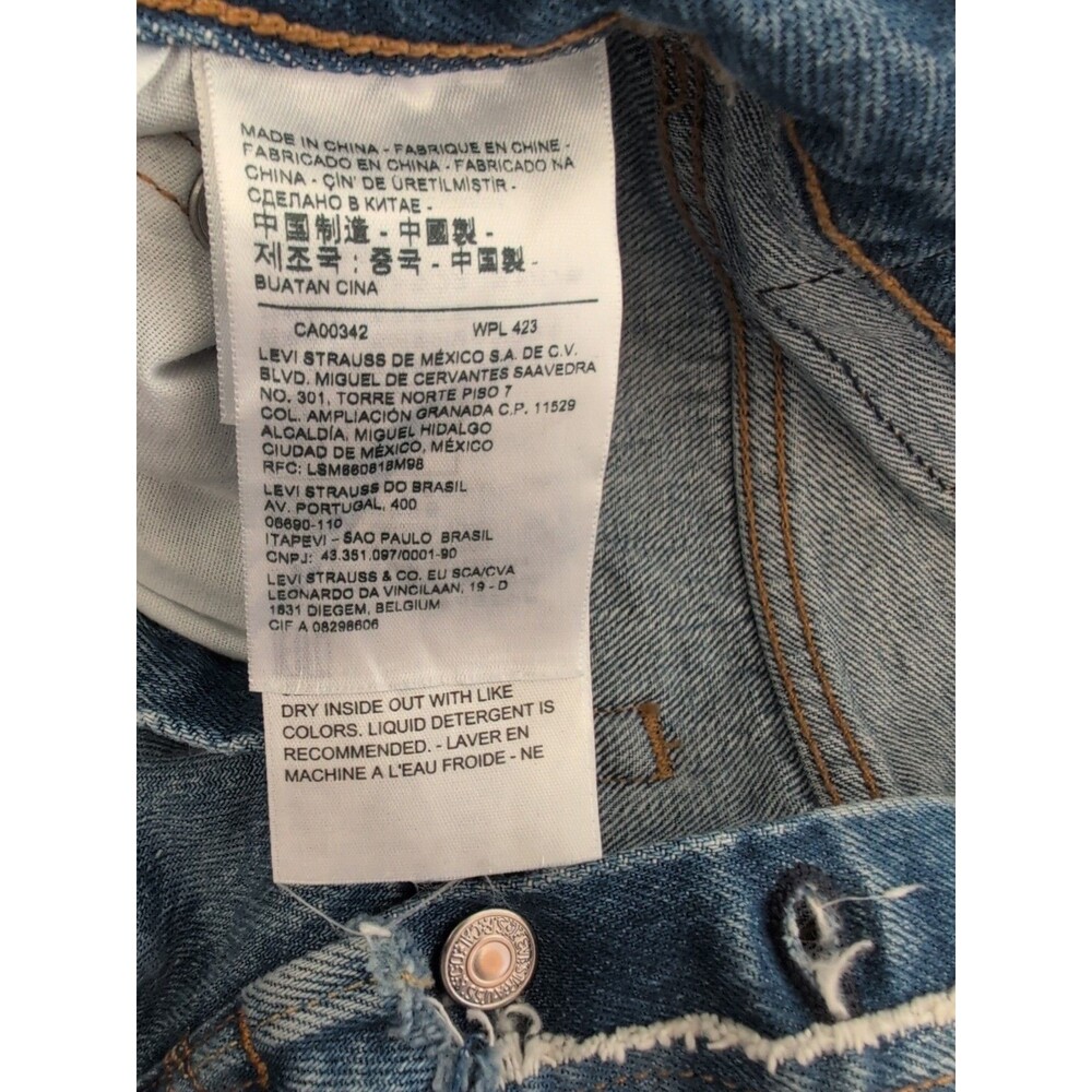 Levi’s 501 Original Crop Distressed Button Fly Jeans - Size 23x26 - Picture 5 of 11